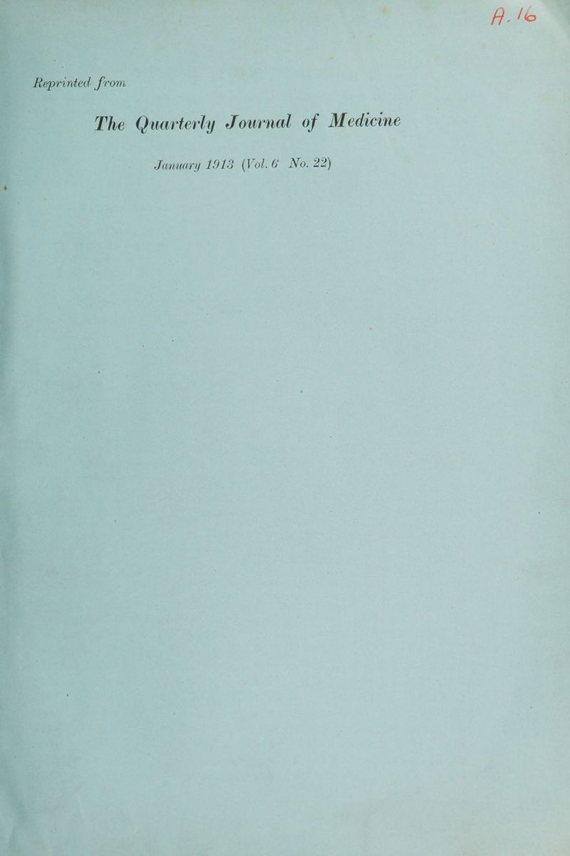 : a sagt he Quarterly Journal of Medicine 3 PD Winy 1918 Vol. 6 No22)