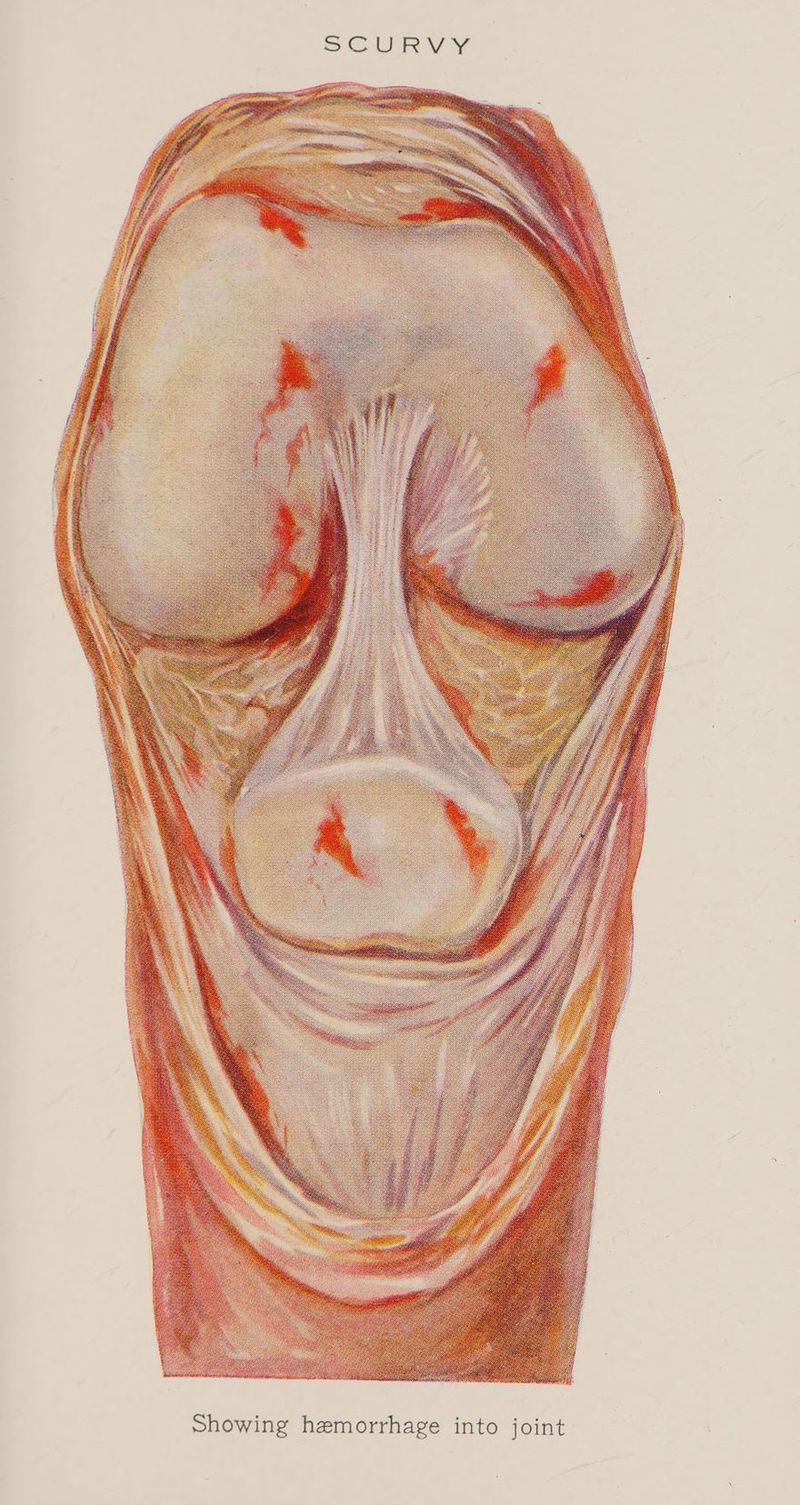 Showing hemorrhage into joint