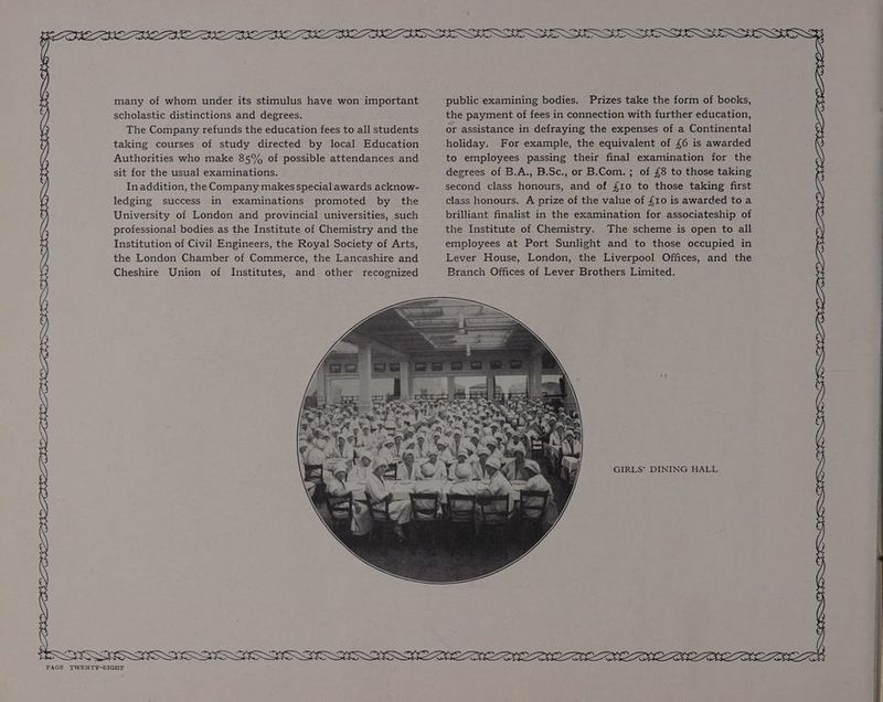 EP DEST NS SCN BECO LCI DAC OLE CDN OLIGO OEE many of whom under its stimulus have won important the London Chamber of Commerce, the Lancashire and Cheshire Union of Institutes, and other recognized public examining bodies. Prizes take the form of books, Lever House, London, the Liverpool Offices, and the Branch Offices of Lever Brothers Limited. GIRLS’ DINING HALL SS Sa EES Oa Sa aa a SR ONE OIE EO OOS OTS OTE OEE