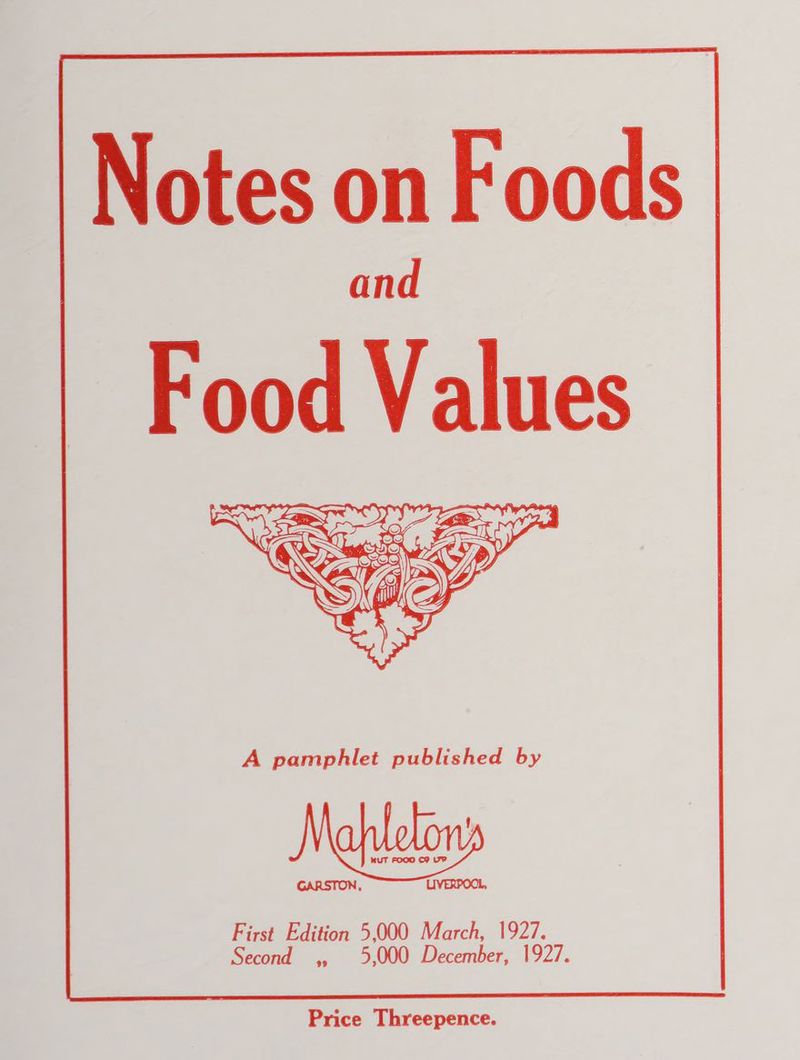SS A pamphlet published by First Edition 5,000 March, 1927. 5,000 December, 1927. 99 Price Threepence.
