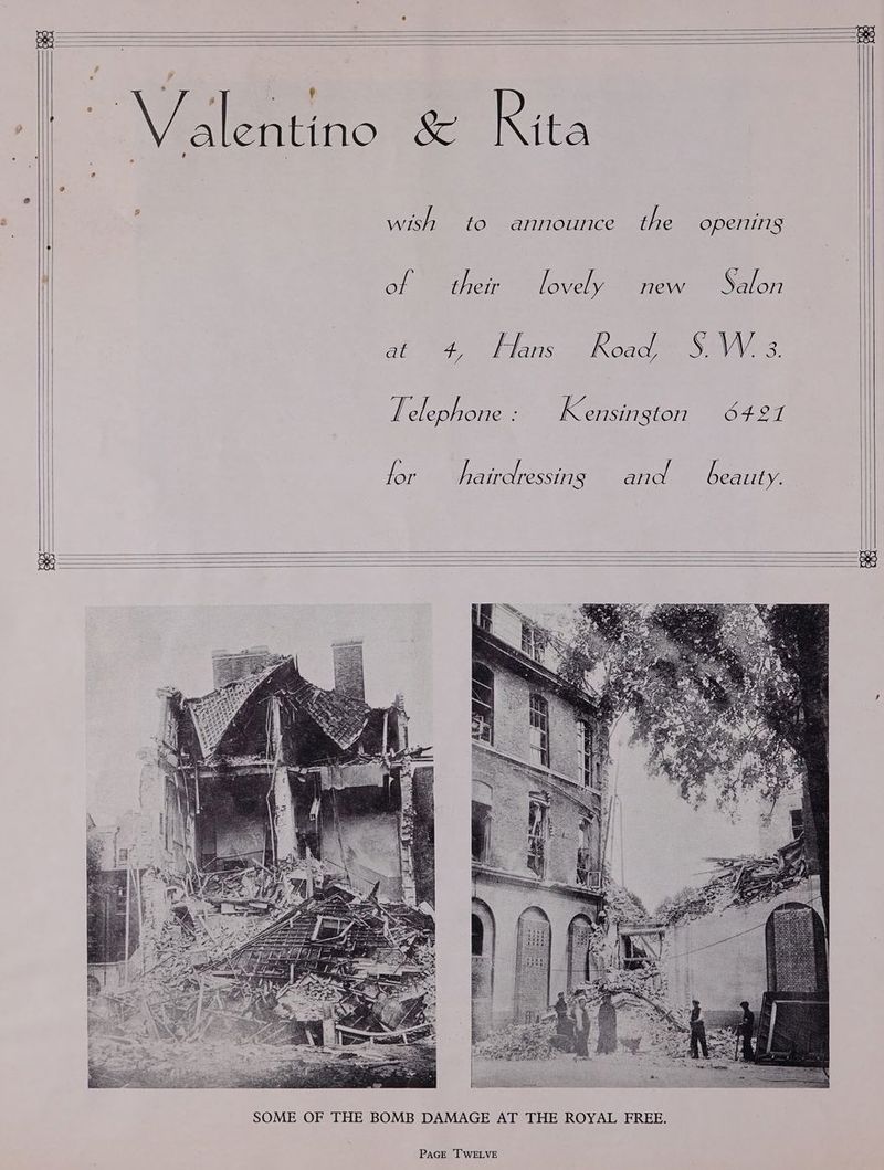 .s) wish to announce the openings of their eye Sr Hans fk elephone : lovely new — Salon Koad, SRVVe5. Kensin ston OF87 and beauty. or hairclressin gs PaGE TWELVE