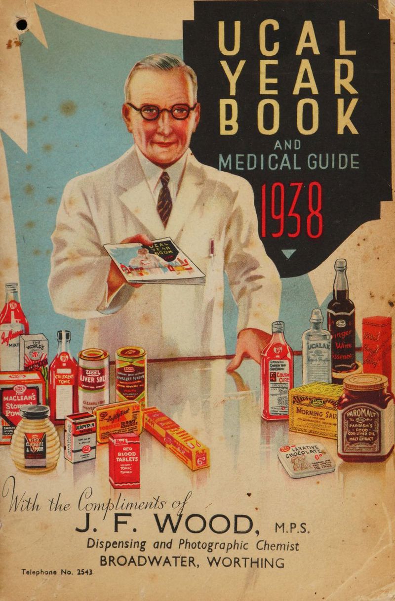 ATW eee NE, So 2S: b} , Wah ee! Copies OO, ae ‘ F. WOOD, wes ae and Photographic Chemist BROADWATER, WORTHING Telephone No, 2543