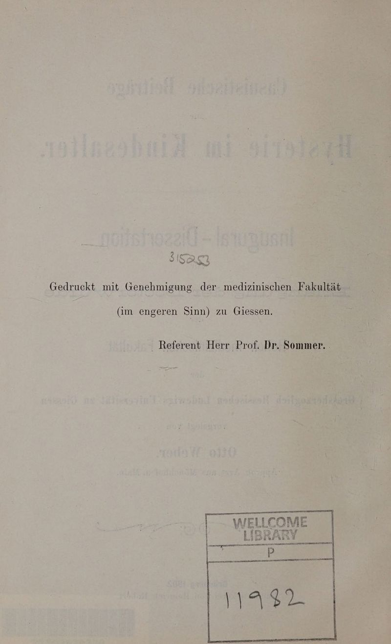 san Gedruckt mit Genehmigung der medizinischen Fakultät (im engeren Sinn) zu Giessen. Referent Herr Prof. Dr. Sommer. . COME u eh f} WELL HR Ale 12T; ar