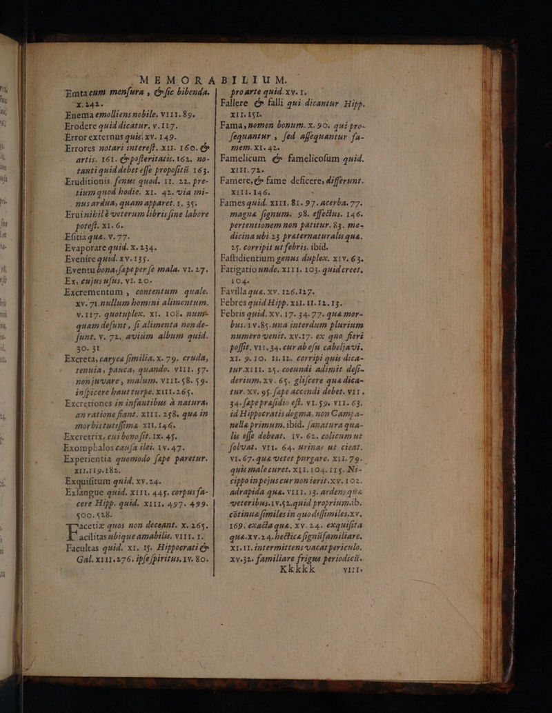 πο ee ge —MÀ 'Emtaeum men[ura , c [ic bibenda. X.141. Enema ermolliens nobile. v111. 89. Erodere quid dicatur, v.117. Error externus qu. xv. 149. Errores notari imtereft. ΧΙΙ. 160. (fy artis. 161. Cnpo[leritatis. Y62. no- tanti quid debet effe propofitii. 163. Eruditionis fezws quod. 11. 22. pre- tium quod bodie. ΧΙ. 42. Via tmi- . nus ardua, quam apparet. 1. 35. Eruinibilà veterum libris fine labore poteft. x1. 6. Efitia qua. v. 77. Evaporare quid. X. 234. Evenire qud. xv. 135. Eventu Zona; fape per [e mala. v1. 27. Ex, eujus u[us. v1. 1.0. Excrementum , contentum quale. xv. 7t.2ullum bomini alimentum. v. I17. qHotuplex. ΧΙ. 108. nun- quam de[unt , fi alimenta non de- funt. v. 72. avium album quid. 30. 3I Excreta, caryca [rmilia. x. 79. eruda, tenuia, bauca, quando. v11I. 57. nonjuvare , malum. v111. 58. 59. in[picere baut turbe. ΧΙΙΙ.265. Excretiones iz infantibus à natura anratione fiant. X111. 258. qua in morbistutzffrma. x11. 14.6. Excretrix, eui bono ftt. 1x- 45. Exoiphbalos eaufa ilei. 1v. 47. Experientia quomodo f2pe paretur. XILII9.I82. Exquifitum quid. xv.24. Exlangue quid. x111. 445. corpus fa- cere Hipp. quid. x111. 497. 499. $00.528. acetiz quos non deceant. x. 165. Iis ubique amabilis, v111. 1. Facultas q4i4. xi. 15. Hifpoerati t» Gal. x111.276. ipfe [biritus. 1v. 80. proarie quid. xy. 1. Fallere c» falli qui dicantur | Hipp. XII.IjI. Fama,0fnen bonum. x. 90. qui pro- fequantur , fed affequantur fa- 7HEID. XY. 42. | Famelicum €5 famelicofum qui. X11I. 72. Famere,t» fame deficere; differunt. X1II. I46. : Fames quid. x111. 81. 97. acerba. 77. magna fignum. 98. effecius. 146. pertentionem non patitur. 83. tme- dicina ubi.23. praternaturalis qua. 25. corripit ut febris. ibid. Faftdientium genus duplex. χιν. 63. Fatigatio uude. X111. 103. quid creet, 104. Favilla qua. xv. 126.127. Febres quid Hipp. xi1. M. 12. 13. Febris quid. xv. 17. 34-77. qua mor- bus. 1v.85.una interdum plurium numero enit. xv.17. ex qno fieri poffit. v11. 34. eur ab efn cabeljavi. ΧΙ. 9. IO. IL I2. €0Tipi quis dica- 2uY.X11I. 25. coeundi adimit defi- derium. xx. 65. glifcere qua dica- tur. Xv. 95. ape accendi debet. v11. 34-fapeprafidio efl. v1.59. v11. 63. id Hippocratis dogma, non Cam a- nella primum.ibid. [anatura qua- lis effe debeat. 1v. 62. colicumuz fol'uat. v11. 64. wrinas ut cteat. VI. 67. qU& υε{εί purgare. X11.79. quis malecuret. XII.104. II $. N:- cippo inpejus cur mon terit.x v. 102. adrapida qua. V1Y1. 13. ardens quia «yeteribus.iv.s2.quid proprium.b. cótinua frmiles in quodi[fumiles.xv. 169. exadda qua. xv. 24. exquifita qua.Xv.2.4- hectica fignifamiliare. XI. ΤΙ. 2pfermittens vacat periculo. xv.32« familiare frigus periodicit. Kkkkk VIIÍ