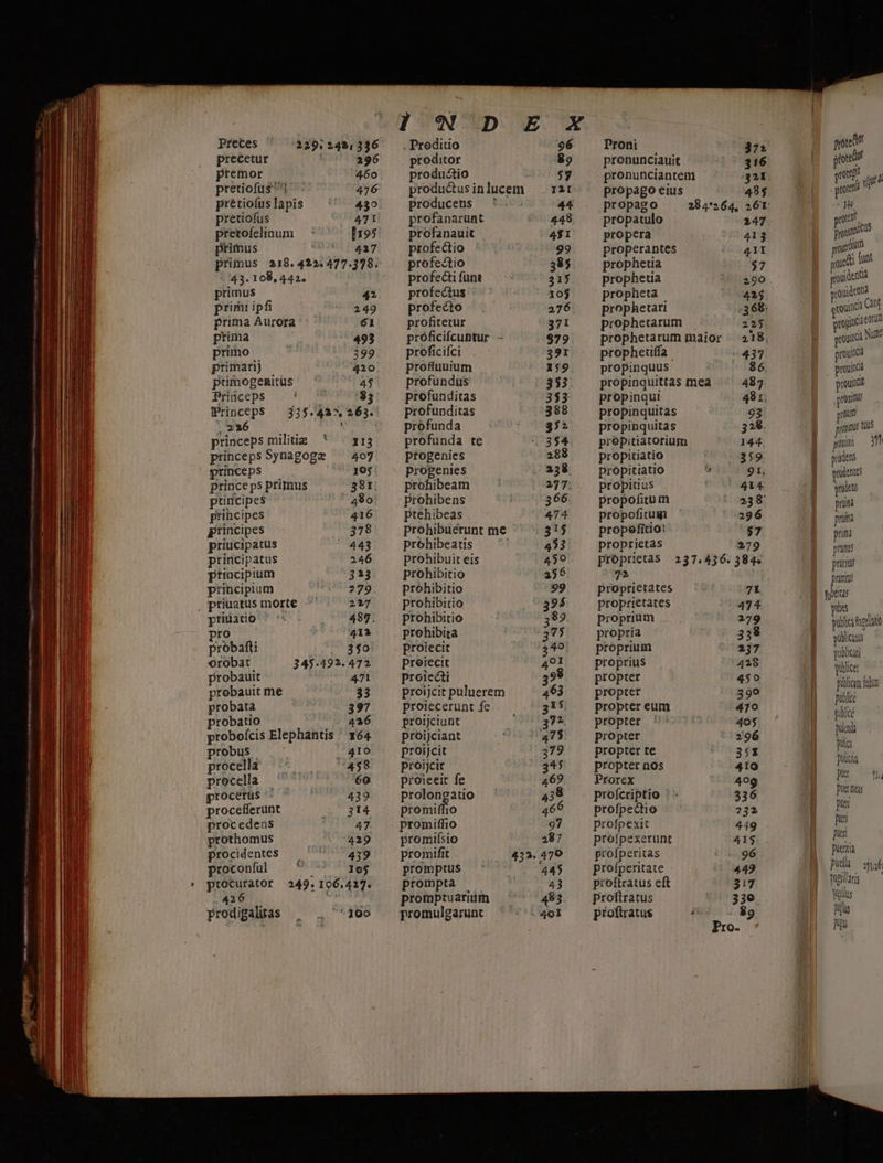 precetur 296 premor 460 pretiofus 1^ - 476 prétiofus lapis 430: pretiofus bara pretofelinum 1195 primus 417 primus 218.422.477.378. * 743. 108, 442. primus 41. primi ipfi 249 prima Aurora 61: pruna 493 primo 399 primarij 420 pumogenitüs 4$ Princeps FU ES Princeps — 335.425, 263. , 226 - princeps militie * — 113 princeps Synagoge ^ 407 princeps — (7 395 princeps primus 38r. ptirncipes 490 prihcipes 416 principes | $178 priucipatus ' 443 principatus 246 priacipium 333 principium 279. , priuatus morte 227 priuato ^ 487. xi d probafti . 3$0 orobat 345.492. 471. probauit 471 probauit me 35 probata 397 probatio 426 proboícis Elephantis ' 164 probus. MIT procella PI procella 60 procerus ': 439 procefferunt 314 procedens 47 prothomus 429 procidentes 439 proconful T 105 procurator 249.106.417. .426 : hy. prodigaliras '*30o proditor productio producens profanarunt profanauit profectio profectio profecti fünt profectus : profecto profitetur proficifcuntur. - proficifci profluuium profundus profunditas profunditas profunda profunda te progenies progenies prohibeam prohibens ptehibeas prohibeatis prohibuit eis prohibitio prohibitio prohibitio prohibitio prohibita proiecit preiecit proiecti proijcit puluerem proiecerunt fe proiciunt proijciant proijcit proijcir proieeit fe prolongato promiffio promiffio promifsio promifit promptus prompta | promptuarium promulgarunt 57 12I 448 4$1 99 385 pronunciauit $16 pronunciantem 321 propago eius 485 propago 284*'264, 26Y: propatulo 247 propera 413 properantes 41I prophetia $7 prophetia 290 propheta 42$ prophetart 368 prophetarum 225 prophetarum maior 218, prophetiffa 437 propinquus 86. propinquittas mea 483 propinqui 481. propinquitas 93 propinquitas 328. propitiatoriugm 144. propitiatio 359. propitiatio 91, propiuus 414 propofitum 238 propoficuga 296 propefitio: $7 proprietas 279 proprietas | 237.436. 384. 72 proprietates |7K proprietates 474 proprium 279 propria 338 proprium 237 proprius 418 propter 459 propter 399 propter eum 470 propter ' 405 propter 296 propter te 351 propter nos 419 Prorex 408 profcriptio 336 profpectie 232 profpexit 449 profpexerunt 415 profperitas 96 profperitate 449 proftratus eft 317 proftratus 330 proftratus 89 I uA ote e V da UK, 2i Pris ypueinm jouet funt roy dentta rouideua souinca Cant rogincia eum proucà Nue prouitt prounca tona peu Tom) yoxius US uu m ridens mudentes nitus pni pruina pruna prüns ptirits prt Words wes publi peto piblicas publicati quic publ flum publice pillice mda bow pulcin put jm Dum puer fiai pueri püentia puella 3 wugillstis Wllus Wis no