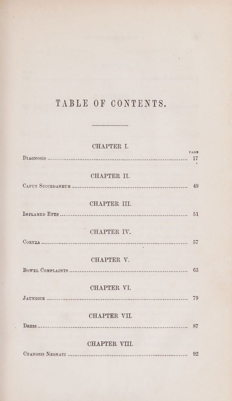 TABLE OF CONTENTS. CHAPTER I. PAGE DERGNOSIG iss Sasi vdaders BUSS see hac eo oe Ses RO es IER Ly CHAPTER IL. CREW SOCCER D icliie cadw cx dra'tcosciikadimaveasiaind sopauncuderdedaiaubecmsecmeos 49 CHAPTER III. tenes EAB OES 5 Sh ees ocak scene em csaw es eotares pees DE CHAPTER IV. Oe itis ot ern Rs ae rd oh Sue ala cate Beale Sin ase hrs Poe e Oneeaate oT CHAPTER V. CGE SRA SCS TS ACs Ui (NMP Oe Com tet Mi oe Seen Eo ete Wy NR APS 63 CHAPTER VL. A Benson asst Sars Gatien hae cae lees by cleans Sta bes aa ea areas 79 CHAPTER VII. Mobis 5 EIA AV ISe pe oda cutis A ARs oes Gee SU SR OSs nn vee eee 87 CHAPTER VIII. CYANOSIS NRONATE scvvhe cece seveeics veces th CREE OT 2 See 92