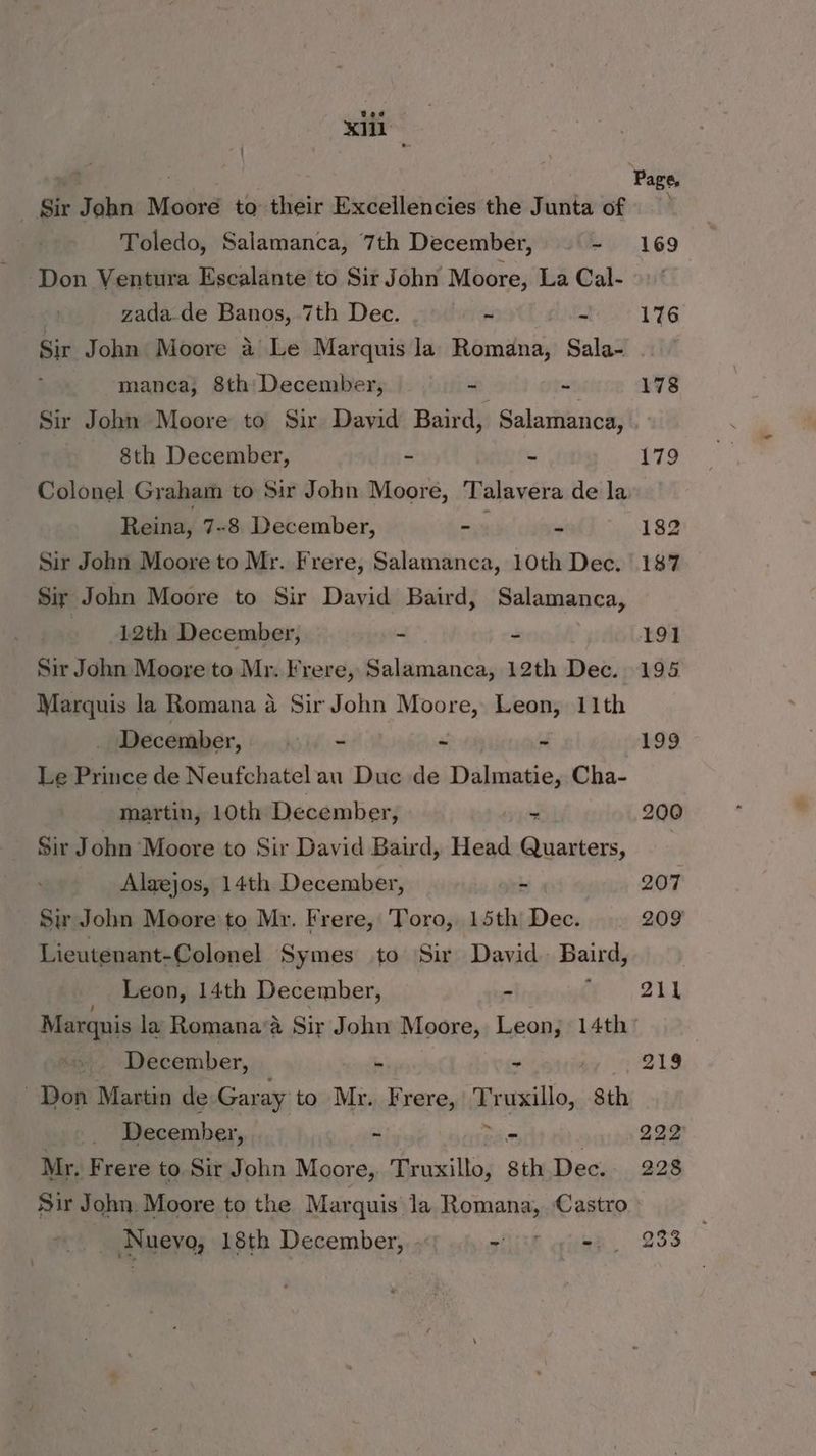 _ Sir John Moore to their Excellencies the Junta of Toledo, Salamanca, 7th December, ~ Don Ventura Escalante to Sir John Moore, La Cal- zada.de Banos, 7th Dec... > £ manea, 8th: December, e * 8th December, 4 % Colonel Graham to Sir John Moore, Talavera de la Reina, 7-8 December, - - Sir John Moore to Sir David Baird, Salamanca, 42th December, - s Sir John Moore to Mr. Frere, Salamanca, 12th Dec. Marquis la Romana a-Sir John Moore, Leon, 11th December, yee - - Le Prince de Neufchatel au Duc de Daluawe, Cha- martin, 10th December, . Sir John Moore to Sir David Baird, Head Quarters, Alaejos, 14th December, be Sir John Moore to Mr. Frere, Toro, 15th Dec. Lieutenant-Colonel Symes to Sir David. Baits Leon, 14th December, - 199 200 207 209 211 » . December, - - Don Martin de Garay to Mr. Frere, Truxillo, 8th December, ~ ee Mr. Frere to Sir John Moore, ears iti sth Dec. Sir John. Moore to the Marquis la aHOTOANE, Castro Nueva 18th December, ~ Te 219