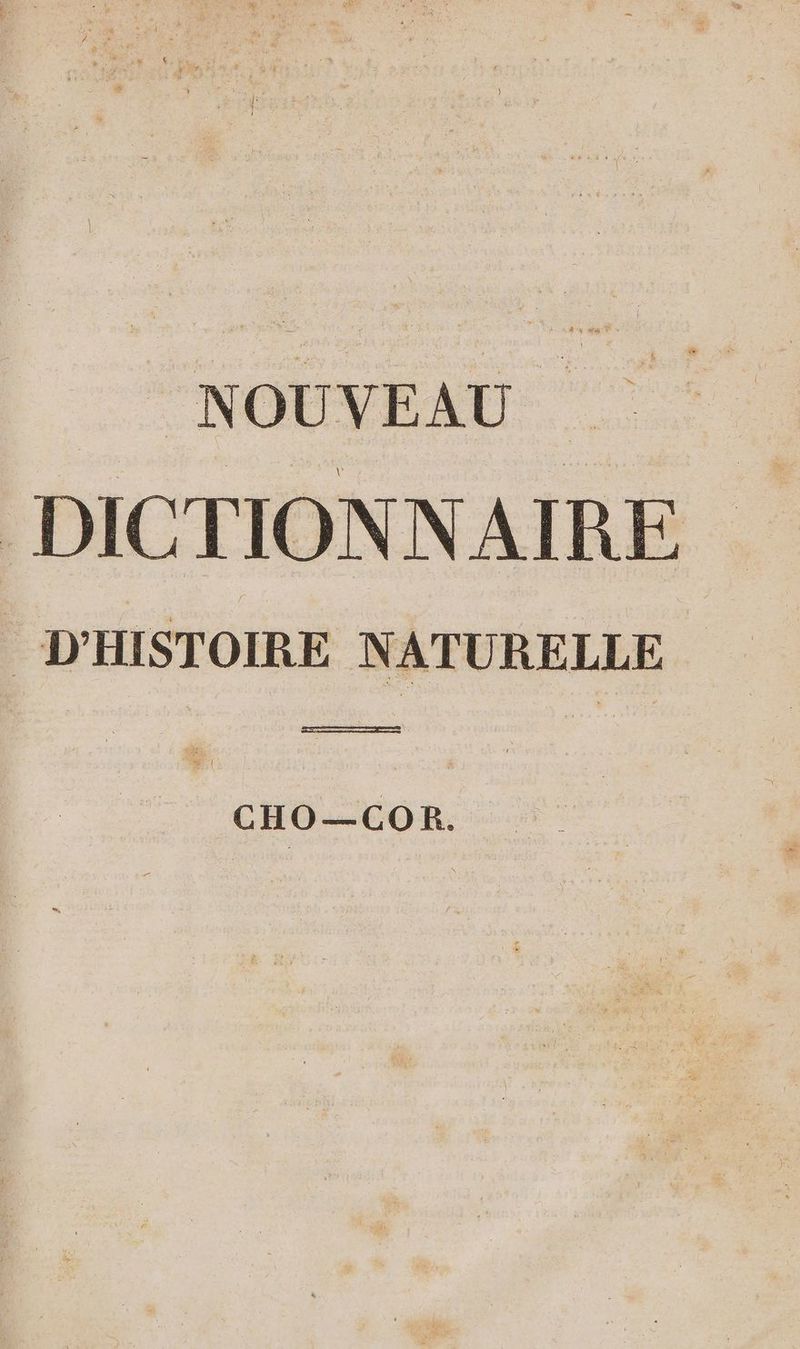 D'HISTOIRE NATURELLE = — CHO—COR.