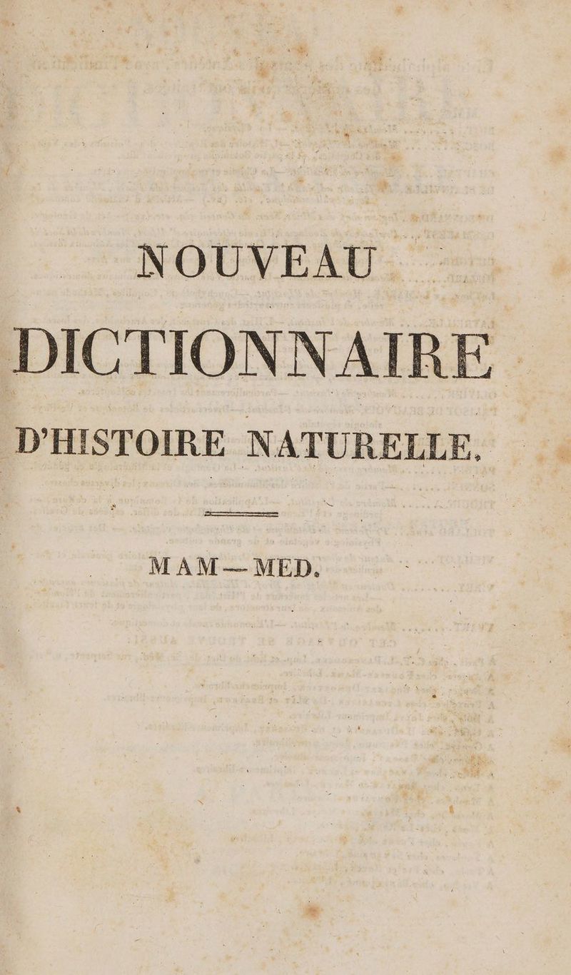 NOUVEAU DICTIONNAIRE D'HISTOIRE NATURELLE. Lo me ue ete) M AM — MED.