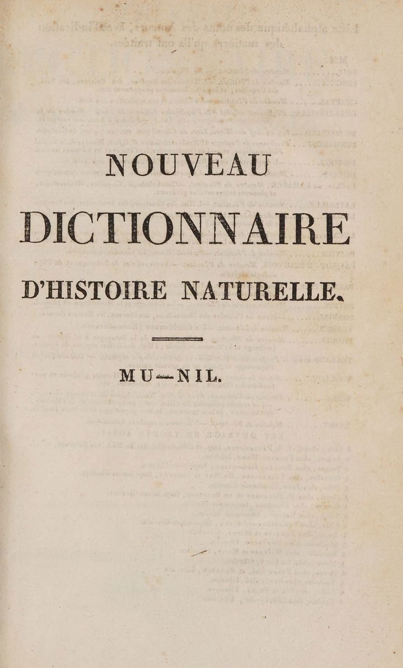 = NOUVEAU DICTIONNAIRE D'HISTOIRE NATURELLE. ESS À MU-NIL.