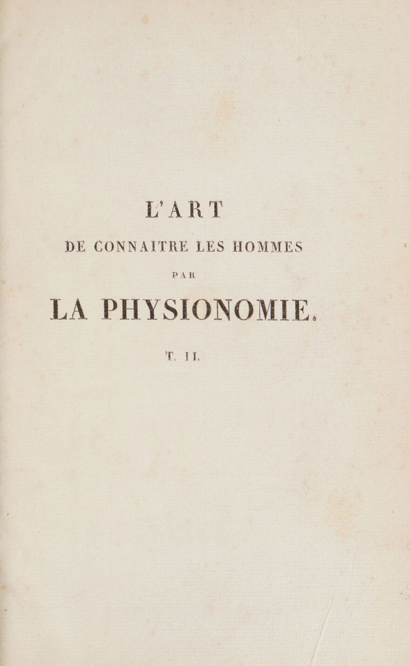 ÉNR'E DE CONNAITRE LES HOMMES LA PHYSIONOMIE. + DE