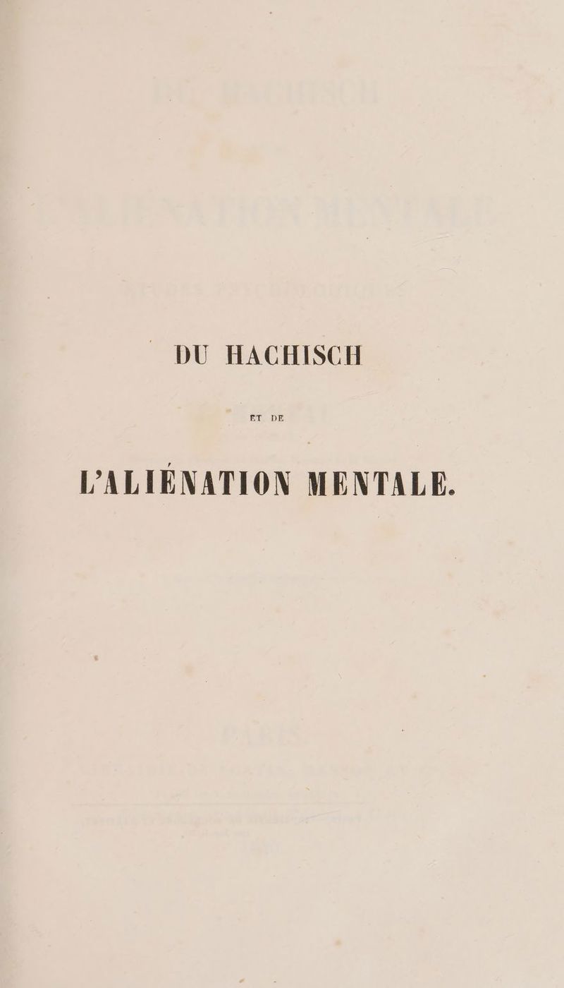 ET DE L'ALIENATION MENTALE.