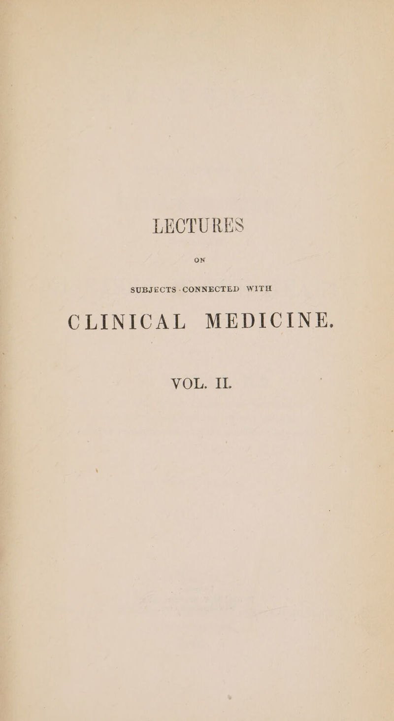 LECTURES on VOL.1L