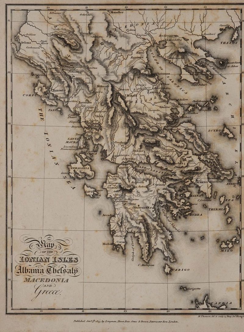 olLollina A -Litch Avlona dlines ° Carbonara Leucadia. Lromontoer LOMA USS Gil ES OD FS | ‘Albania Chefsalp eo re et ee ee MACEDONIA ( (ANDO nti M Thomson, del et: sculp.14.Bury Jai Blooms