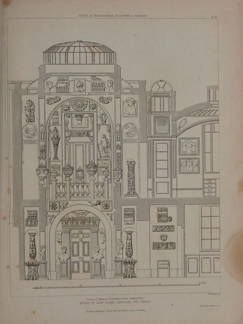 PLIV. YZ if f |_\ SSS HOU (tin Vy, ZY } Yi XS ¥ | 3 7 a. Na \\ a. SSF gs wera {> Gas be s 3 als Zz = Salt J Ny a: SN > WS DUS \ \ \ LS ae ies ao \\ \ \ we tts, ~ = Section of Hagiow te Breakfast Room, looking West; HOUSE OF JOHN SOANE._LINCOLNS INN FIELDS a Tondon, Publlishuad Jan!2 1822, by DBrittory Burtit, S00,