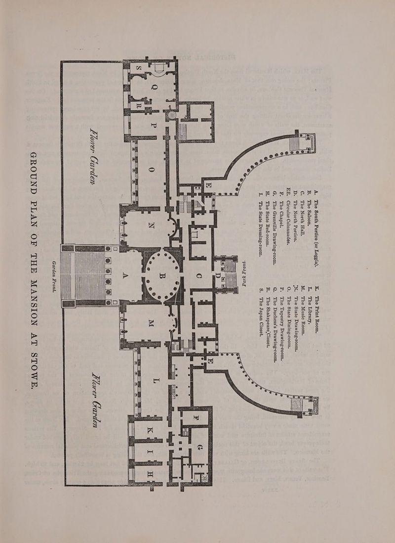 0 | B. > ® Linwer Garden The Print Room. Lioer Garden GROUND PLAN OF THE MANSION AT STOWE.