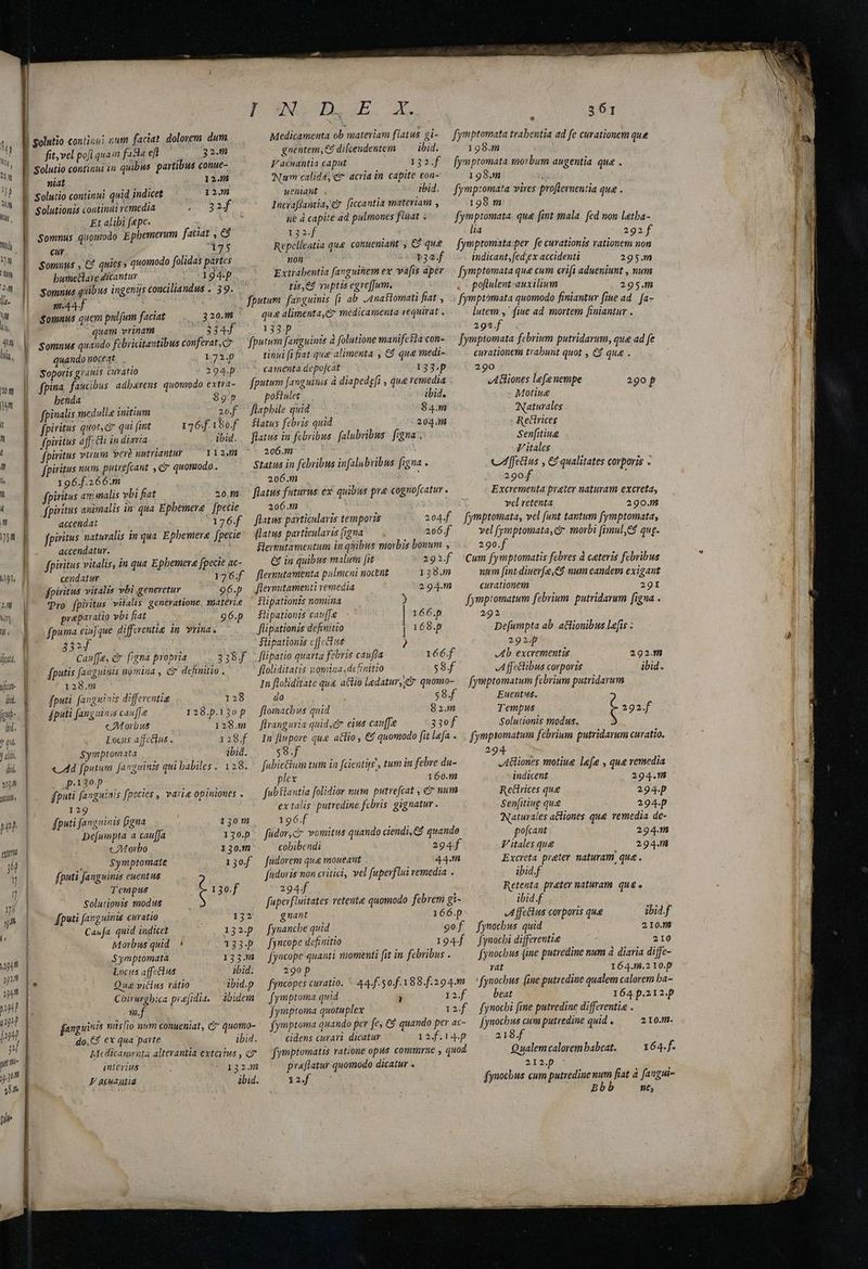 ftt, tfc ibi. quf it. j (Uu Y dili ibi 1 TUE Mah aum i | Solutio continui zum faciat dolorem. dum fit,velpoiquamfasaeft ^— .— 32. | solutio continui in quibus. partibus conue- niat 12.18 Solutio continui quid indicet ^ — — 12m Solutionis continui remedia 2 252 f. cur ! ies Somnus , € quies quomodo folidas partes bumetlayedicantur — 194p Somnus quibus ingenijs conciliandus . 39. m.44.-f ! Somnus quem pelfum faciat | uam vrinam 334J Somnus quando fibricitantibus conferat, c quandonoceat — 172.p Soporis grauis curatio 294.p fpina. faucibus adhaerens quomodo extra- benda 89.p fpinalis medulla initium 20f fpiritus quot, c qui fint fpiritus a[f:cli in diaria ibid. fpiritus vium vere nutriantur — 1124 fpiritus num putrefcant , c quomodo. 196 f.266.m I N D. do ono 361 Medicamenta ob materiam flatus gi- — fymptomata trabentia ad fe curationem que gnéntem,€9 difcendentem ^— ibid. 198.m V acuantia caput : 132.f [ymptomata morbum augentia que . Num calida, er acria in. capite con- 198.m T ueniant . ibid. fymptomata vires proflernentia qua . Incraffamiay e ficcantia materiam , 198 m üe d capite ad pulmones fluat . fymptomata qua fint mala. fed non latba- 132f : lia 292.f Repelleatia qua conueniant: y €fque fymptomata-per. fe curationis rationem non non ISI indicant, fed;ex accidenti 295.m Extrabentia fanguinem ex vafis apér ... (ymptomata que cum crifi adueniumt , num tis, C9 vuptia egre[Jum. .- poflulent-auxilium 295.m fputum. fanguinis [1 ab Anaflomati fiat y... fymptomata quomodo finiantur fiue ad. fa- qua alimenta,&amp; medicamenta requirat . lutem ,' fiue ad mortem finiantur . 135. p 292.f fputum fanguints folutione manifcsla con- —— Jymptomata febrium putridarum, quá ad fe tinui fi fiat que alimenta , 6$ que medi- curationem trabunt quot , €$ qua . camenta depofcat 133.p 290 fputum janguinis à diapedgfi , que remedia JAiones lef nempe 290 p postulet | ibid. Motiue flaphile quid 84.m Naturales flatus febris quid 204.13 Recirices flatus in febribus. falubribus. figna . Senfitiue 206.m V 'itales Status in febribus infalubribus figna CI feclus , €d qualitates corporis - 206.1 2904 flatus futurus ex. quibus pra cognofcatur . Excrementa prater naturam excreta, vel retenta 290.8 204.f fymptomata, vel funt tantum fymptomata, 206. accendat 176. flatus particularis temporis fpiritus naturalis inqua Epbemere fpecie. (latus particulavis(igna —. 206.f vel fymptomata, ct morbi fimulC2 qug. accendatur. t0 $lermuitamentum in qbus morbis bonum , 290.f fpiritus vitalis, in qua Epbemere fpecie ac- €2 in quibus malum [it 292f Cum fymptomatis febres d catervis febribus cendatur 176. flemutamenta palmcni noctnt 138.m num fint diuev(e,€4 num eandem exigant fpiritus vitalis vbi genevetuv 96.p jlermutamenti vemedia 294.m curationem 291 Pro fpiritus vitalis. generatione matévie — flipationts nomina ) fymptomatum febrium. putridarum figna . prepavatio vbi fiat. 96.p füpationis cav[Je | 166.p 292 fpuma eisque differentig in vrina. flipationis definitio | 16 8.p Defumpta ab. actionibus lefis ; 2 $üpationis cffectus 292p Cau[e, cr igna propria 338, flipatio quarta febris canfta 166.f Jb. excrementis 292. fputis fanguinis nomina , cr definitio . floliditatis vomina, definitio s8.f A ffe&amp;libus corporis ibid. 128.m In floliditate qu&amp; actio ledatur, b quomo- — fymptomatum febrium putridarum fputi. [anguivis differentia 128 do | $8. Euentus. fputi fangzinis caufJe 128.p.130p — flomacbus quid 82.m Tempus : 292. f | cMorbws 128.m — flranguria quid c eius cau[fe 33of Solutionis modus. v Lous affctlus. 128.f. In flupore qu aciio, €$ quomodo [it lafa .... fympsomatum febrium putridarum curatio. Symptonata ibid. $8.f 294 «Ad fputum fanguinis qui babiles. 128. — [ubie&amp;ium tum in fcieitigs y tum in febre du- .AGiones motiue lefe , que remedia 2 p139p plex 160.m indicent 294.08 fputi fanguinis fpecies , varia opiniones . fubslantia folidior num putrefcat , &amp; num Retirices que 294.p 129 extalis: putredine febris gignatur . Senfitiug qua 294.p fputi fanguinis figna 130m 196.f Naturales acliones que remedia de- De[umpta a cauffa 13e.p fudor,c vomitus quando ciendi, € quando pofcant 294. cAtorbo I30.1n cobibendi 294.f V itales que 294.1 por $ymptomate 13of fudorem qua moueant 44.m Excreta prater naturam, qua . fputi fanguinis euentus fnidoris non critici, vel fuperflui vemedia . ibid.f Tempus t 130.f 2944f Retenta. prater naturam. qua e Solutionis modus fuperfluitates retenta quomodo febrem gi- ibid.f [puti fanguinis curatio à 132 gnuant 166.p JA ffeélus corporis que ibid.f Cawfa quid indicet 132.p. [ynancbe quid 9of fynocbus quid 210. Morbus quid. 133.p fyncope definitio 194f — fynocbi diffeventie 210 Symptomata 133: fyncope quanti momenti fit in febribus . fynocbus (ime putredine num à diaria diffc- Locus affcclus zbid. 290p | rat 164.18.2 10.p Qua viclus vátio ibid.p — fyncopes curatio. ^ 44 f. 5of.188.f.294.m.' fynocbus [ine putredine qualem calorem ba- Cbirurgbica pre[idia. | ibidem — fymptoma quid à 12.f beat 164.p.212.p | qe. f fymptoma quotuplex 12.f fymocbi fine putredine differentia . fang inis vis[io nm conueniat, c; quomo- ^ fymptoma quando per fe, €9 quando per ac- — (ynocbus cum putredine quid . 210.f. do,€$ €x qua parte ibid. cidens curavi. dicatur I2: 4p 218.f intevius : 132.m praflatur quomodo dicatur 2I2.p : F acuautia ibid. 12.f fynocbus cum putredine num fiat à fangui- Bbb ne; i. ait i Je ipi eene