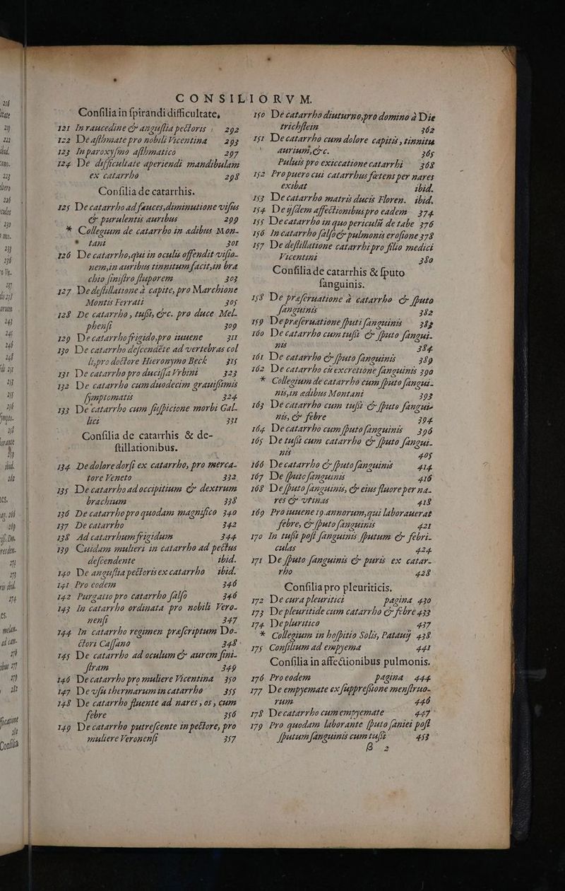 2f lite 2) 2 iid, ti. 2j litra 2f (ulis 2) t. j P 0 Tj. 7, lif orum ug a ul ul il ijt 4 2f 2 íí jnpt. Ai ii Aj jlid. Jn C$, 4f. à [jj 4j if. Dit edt 4 ji ili. Ui [47 utt 4d (dt yi iw 17 i | fiut Jn Confiia Confiliain fpirandi difficultate, 12: Inraucedine C anau[lia bedloris ,— 292 22 Deaffmaté pro nobili Vicentina — 293 12; Inparoxyfsmo afibmatico 297 4 Dé dufieultate aperiendi mandibulam ex catarrbo 294 Confilia de catarrhis. 12; Decatarrbo ad fauces.diminutiane vifus G paralentis auribus 209 * Collegium de catarrbo £z adibus Mon- ^ Zap ED ;26 De catarrho,qui 2n oculi offendit vifia- nenyin auribus tinpitum facit,in bra chio finiftra fF'aparem Aux 202 127. Dedleffillatione à capite, pro Marchione Montis Ferratt 30 128. De catarrbo , tuf, ctc. pro duce. Mel. phenft 309 120 Decatarrhofrigido,pro iuuene 3I 10. De catarrbo defcendete ad vertebras col [z,pro doctore Hieromyrno Beck 2 1: De catarrbo pro ducifja Frbint 323 n2 De catarrho cum duodecim grautfanaus fymptomatus 224 53 De catarrbo cum fafficione morbi Gal. lic 31 Confilia de catarrhis & de- ftillationibus. 14 Dedolaredor[i ex catarrho, pro merca. tore l'eneto 332 nu; Decatarrbo ad occipitium Q dextrum brachtum 38 5ó Decatarrbopro quodam magnifico. 340 1; Decatarrho 342 18$ Adcatarrbum frieidum 344 59 Cuidam mulieri in catarrho ad pectus defcendente zbid. 140. De anguffta petlorisex catarrho — ibid. 141 Pro eodem 346 142 Purgatm pro catarrbo falfo 346 143 lu catarrho ordinata pro mobili Vero. ueni 347 144 In catarrho regimen. prafcriptum Do- &ori CafJano 344. 14$ De catarrbo ad oculum c aurem fini- Jffram 349 146 Decatarrbo pro muliere Vicentina — 350 127 Deva thermarum incatarrho 3ff 148 De catarrbo fluente ad. nares , os , cum febre 356 149 Decatarrbo putrefcente in peclore, pro muliere Veronen[t 57 150. De eatarrba diuturmo,pro domino à Die trichflein 362 rg Decatarrho cum dolore CADitis , tnmitu o AMFIMPICC. 36g Puluts pro exiccatione catarrbi 364 12 Propuero cui catarrhus fetens per nares exibat 2544. 12 Decatarrbo matri ducis Flore. ibid. 1j Degsfdem affettionibus pro eadem 374. 1f$ Decatarrho iz quo bericulu de tabe 276 16 Ineatarrbo falfaet pulmonis eroftone 378 17 Dedeflilatione catarrbipro filio zedici Vicemtusz 340 Confilia de catarrhis & puto fanguinis. 5$ De praferuatione 2 catarrbo. c ffuta Jenguinia 342 1:9. Depraferuatione dputifanenuins — sg 10 De catarrbo cumtuft e» puto J«ngui- nu 35$ 161 De catarrbo e fato fanguinis 349 102 De catarrho ez excretione fanguinis 290 * Colleotum decatarrbo cum fpato [anaui- nts, edibus Montani 392 16 Decatarrhbo cum fg C pate Jauguie nts, c» febre 204 1óz Decatarrbo cum fhutofanguinis — 296 16$ De tulit cum catarrbo e [puto fanaui. nt 40 166. Decatarrbo e fhutofanauimis 414 167 De ffute fanauinis 416 168 Dejffuto [anguinm, c eius flaoreper za- res (2 Ufinas 419 169 Praiuuene 19.4nmorum,qui laborauerat fetre, c fato fanauinis 421 1o In tuf pofl [anauints fputum c febri. eulas 424. m Dejffuto fanguinis e puri ex. catar- rho 428 Confilia pro pleuriticis. 52 Deeurapleuritic pagina 430 773 Depleuritide cum catarrbo c febre 433 174. Depluritico 437 * Colleoium in bofhitio Solis, Pataud 435 1; Confilium ad empyema 441 Confilia in affeüionibus pulmonis. 176 Proeodem p^0nA. 444 177 Deempyemate ex fapprefsone menfirua- YA 446 17$ Deecatzarrbo cum empyemate 447 179. Pro quodam laborante (Puto [aniei poft ( Jfputum fanguinis cum ps 423 e