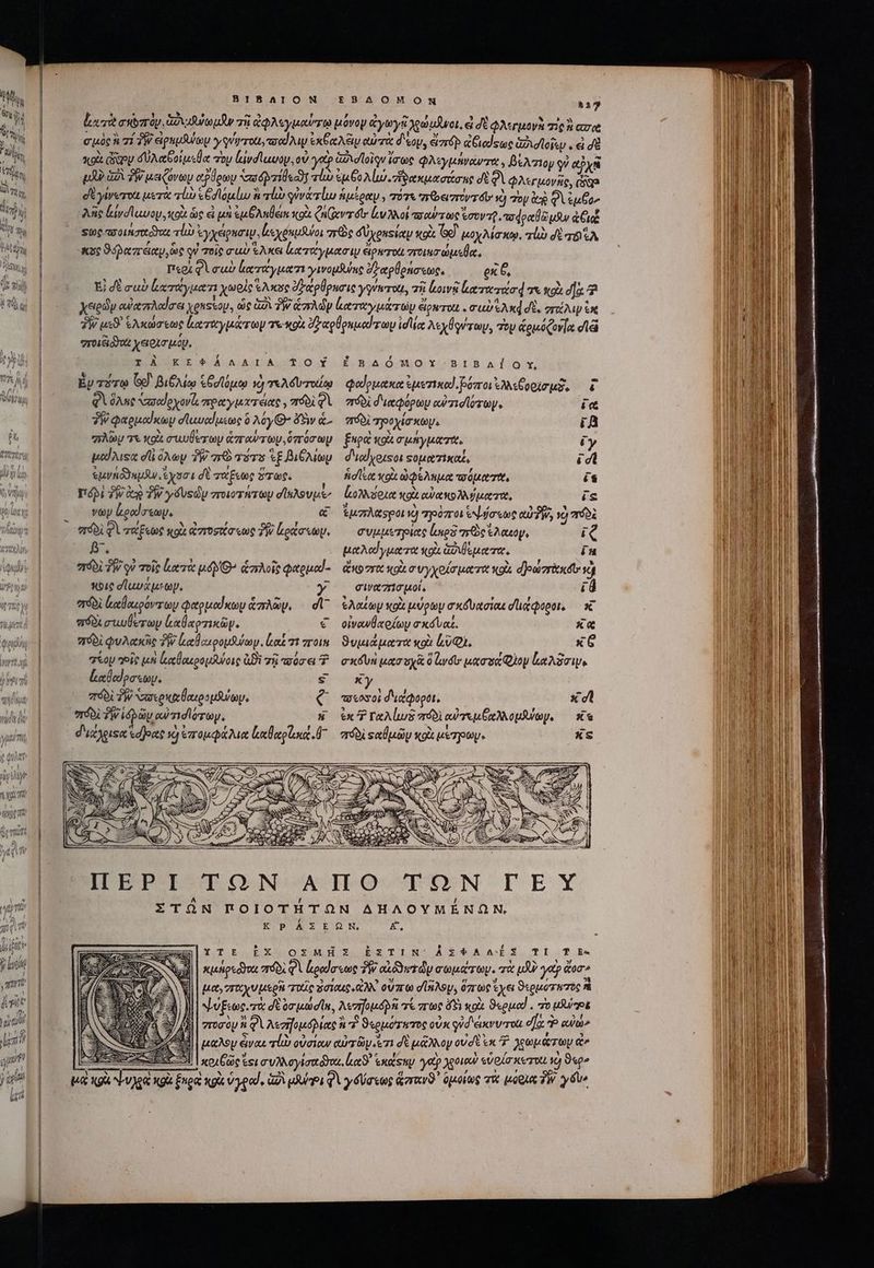 Jos T tli] QU ago quot T ΒΙΒΛΙΟΝ t£BAOMON 427 ἀατὼ σκοπὸν. xe uy πῇ ἀφλεγμούπῳ μόνον ἀγωγῇ χρώμϑνοι, e δὲ φλεγμονὴ πον aree σμὸς ἢ σί P epu γγνντοι, sed Au xe Ap αὐτὰ d'a, dizráp ἀξιαίςως ἀῤισίοζεν. ei σὲ κοὰ ἄνουν δυὐλαξοίμεθα τὸν lvdiuwoy, ov yet ἁλσϊοὶν ἴσως φλιγμήναντα, βέλτιον οὐ PX pA? GÀ 3I μειζόνων ePlptoy vd ziUeadf ru eu 6o Alu. ακμασάσας dg φλεγμονῆς, Qa d yiverot μετὰ τίὼ «βσϊομίω s lu οὐνάτίω ἡμέραν. τότε n bevzrova dtr X) oy c QA Co λῆς lvdluwoy κοὰ ὡς εἰ μὰ ἐμθλπθεικ κρὰ (n (ixverdtr v Aoi πσαύτως ἐσοντρ, deal uno dCi Suc acido vl vy yeu ἐεχόκμθνοι πρὸς &amp;Uyonsicty κοὰ Go. μοχλίσκῳ, TD d qi A scc ϑόβαπέαν,ὡς οὐ τοῖς σαὺ oet latroni eipnerott rou alas ec, περὶ φὶ σαὺ ἀατάγματι ywosume δ᾽ αρθράσεως. ex 6, Ei δὲ σαὺ ξατάγματι χωρὶς Ἑλκὸς ὀξαρθρησις ysvwrou, τῇ Lows ἰαταπσ σα tea da? χειρῶν αὐαπλαίσει Xghssov, ὡς Go TW ἁπλῶν ἑαταγμάτων éipwrott . mud sAxd σὲ, σγάλιψ ἐκ τὴν μεϑ' ἑλκώσεως ἀαταγμάτων τι κοὰ repone rm idle My tp, τὸν ἀρμόζονία dii “τοιει O90 χειρισ' Ip. τὰ κεφάλαια, TOY ἐβδόποσχ βιβλίου ἐν τότῳ (d βιθλίῳ Ἑθοϊόμῳ v) τελδυτοώῳ φαίρμακα ἐμετικο) βόποι ἐλλεξροισμῷ, Σ᾽ QV ὅλης Nasedoyovl, πραγμχτάας, πόδὶ QA πόὸὶ διαφόρων αὐπισίϊότωψ. ic 7W φαρμαίΐκων σϊωυαίμεως ὃ λόγθ’ ὄων ὦ. -πόδὲ Toxic Xo. in “πλῶρμ τε xoi cuuÜerey ἁπταύτων. ὁττόσων | £uga xoi cuya. iy μαϑλιςα οἱ! ὅλων TW πτὼ τότε Ἐξ βιβλίων — d'iedyorson τυματικαΐ, id ἐμνηδϑαυμλν ἔχσσι δὲ τάξεως ὅχως. ἡσῖεα κοὰ ὠφέλημα πσόματα, is Ti ἣν og TW yóUsdy ποιοτήτων σϊαλουμι, ζολλόρια κοὰ αὐακολλύματα, is VOU ἀραίσεωψ. e ἔμπλᾶςροι i) “πρόπτοι «ψύσεως αὐδὴν, 2 σόδε “όδὶ φὶ ποάξεως wo ἀστοσάσεως TW ἀράσεων, συμμετρίας les “πὐοίλαοομ, iQ 5. μαλαίγματα κρὰ aod eeemee., iu “πόδὶ TW qv τοῖς ἰα τὰ dg G^ ἁπλοῖς φαρμαῖ- ἄκοστα κοὰ συγχοίσματα κοὰ, djonoritnudts νὰ ποις σϊαυάμεωγ. y σιναγίσμοί, b πόδὲ ἀαθαιρόντων φαρμοίκων ἁπλῶν, — dU ἐλαίων ot μύρων σκδυασίαι σϊιάφοροι. Κ᾽ πόδι σιωθετων ἐαβθαρτικῶγ. € οἰνανθαρίων σκόυαί. κα “όδὶ φυλακῆς δὴν ἀαθομρομδύύωψ. lat τι 7r ϑυμιάματα κοὰ ἐφ, x σίου “οἷς μὴ lclouoousuroie ἀϑὲ τῇ πσόσει σκδυὴ μασυχᾷ δ μόν μασσάφνον ka Are ἀκθαίρσεωψ. C ES X vri ἣν Nae xix Üouoo uua, Q^ wesosoi διάφοροι, x vl $i PW ἱδρῶν ow rd lora, ἡ ex ταλίωξ voi αὐτεμξαλλομθύΐωψ. κε διάλριςα sdjoet τὴ ἐπομφάλια llo d^ — mf «αθμῶν κοὰ μετρωψ. κε X p'AStQtN KE, YT fk OzuULHS$S BsTILNOAÀRSSAG5: TILGOT RA xqatipsdyott πόδὶ φὶ ἀρωίσεως TW αἰδδιντῶν σωμάτων. τὰ Ld? ye doc» μα, TOC V UR TOC ὁσίαις ἀλλ 0V7r 0 d IAS y, ὅπως ἔχει ϑερμοτητὸς fl Nu Ecc. δὲ ὑσμώσῖκ, Aero τέ πτως 49v κοὰ ϑερμαί. 70 μλύηρι ποσὸν 8 φὶ λεσγομόβιας ἢ 7 ϑερμότπτος οὐκ qud eu vero dx eu μᾶλον eva li οὐσίαν αὐτῶν ἔτι δὲ μᾶλλον οὐσὲ ἐκ Ὁ χωμάτων ἃ» 8.045: 52:54 | κρχξῶς esi συλλογίσαδϑνα, la &amp;xesuy yep χροιοὺ οὐοίσκοτοι Ij ϑερ με gà NV ga κοὰ ξπρα κρὰ ὑγραί, ἀδὲ pui φὶ γσύσεως ira ὁμοίως τὰ μόρια TW. y du^ SE: J|