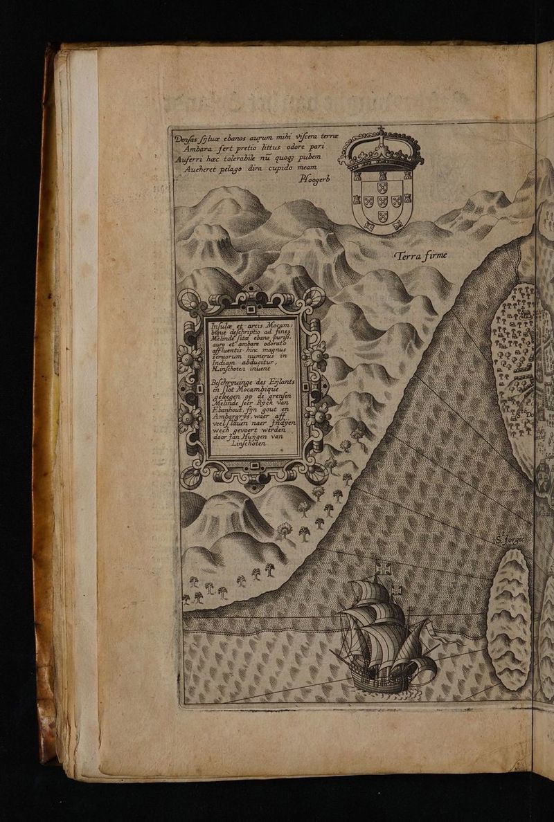 o_O 9 4 H luentzs inc magnus Feruorum numerus an Indiam abducttur, 5 Manfchoten zent Be chryu inge des Erlants 5 285 flot zr Pa legen op de renſen 5 22 eer Rye Van Ebanhout, In geut en el: Ambargrys, waer eff. vee ven naer fndyen Viech gevoert werden door fan Niijgen van 5 Linfchoten — — ere Ogen pa an