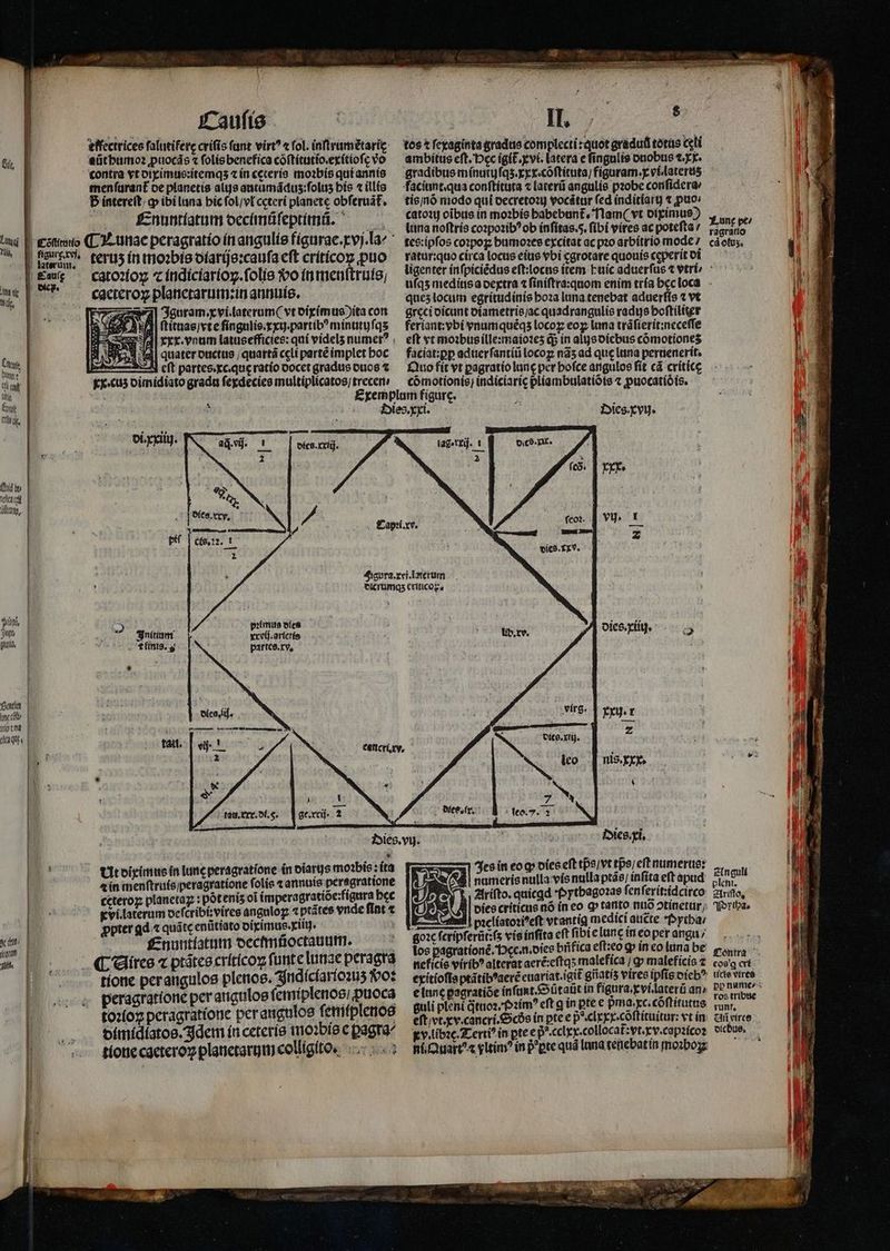 ] Lit I dr. Ücg | ime | (Ql fr ttg, Lot Ci || | Chil tu | tct cdi | tmo, | | * j Nj. [ jp gui | wies unco d qíocma. d (itaque 4 | iXaufte tffectricee falutifere crifis fant virt? ^ fol. inftrumétarie: aütbümo2 puocds « folis bencfica cóftitutio.exítiofc vo contra yt oipimuo:itemqs « in cecerío mobís qutannte menfüarant oe planetis alis aatamádus:folus bís 4 illia Db intereit, o ibíluna bic folet ceteri planete obferuát, f£znuntíatum occánüfeprimü. ^ teru5 ín tmoibis ofartje:caufa eft crítícog puo 1l 3auram.xví.faterum( vt oípimus ita con 1| ftíitnas;vte fíngulio.r xtu.partib? mintityfqs BE esl eye. voum latusefficies: quí vídels numer? , s UN ail quater puctus ; quartá cci parté implet boc Li. eft partes.kc.que ratío oocct gradus ouos € Kx«cus5 oímídiato grada fegdecieo multiplicatos; trece oi. xit. pif (9,12. 17 z ) VIC primus eiee Snitiam yxvij.aríctie -. (inis. y partee.rv, oic, lif. ! Citoiyimuein lune peragratione in oiargs mozbis:íta 4 (n men(trats;peragratíone folie « annute perágrattone ccteroy planctag : pótenis oi imperagratióe:figura bcc evi laterum ocfcrib&amp;viree angalog «ptátes vnde fint « ppter gd « quátcenütiato oikimue. EU. — f££nuntíatitm oectmüoctauum. tíone pcrangulos plenos. Sndíclaríozu5 voz peragratione peratiguloe fcmíplenos; puoca tozíoz peragratíone peranguloe fetrifplenos oftnídíatoe. 3dem ín cetería tmoibíe c pagra^ | IT. | tos * fexaginta graduo complecti quot gradufi totas celi ambitus eft.'Dec igíE. xvi latera e fingulis onobus t. Er. faciunt.qua conftíttta « larerüi angulis pzobe confidera: tis/nó niodo qui oecretozi vocátur fed inditíart) « puo: catoty oibus in mobi babebant, Tlam( vt oígimue lana noftris co»pozib^ob infítas.s. fibi vires ac potefta / tce:ipfos cotpog bumoxee excitat ac pzo arbitrio mode 7 ratur:quo círca locus eius vbi carotare quouis ceperit ot Y.unc eei ragratto cáotus. ques tocum egritudínis boza lnna.tenebat aduerfts 1 vt greci oicunt otametrie/ac quadrangulío radys boftíliter feríant: vbi vnumquéqs locoz; eoy, uma tráfterit;neceffe eft vt moibusille:maio2c5 d; ín aliysoicbus cómotiones faciat:pp aduerfantíülocoz nàs ad que tuna periienerít. £o fít vt pagratíolunc per bofce angulos fít cá crítíce cómotionis, indiciaric pliambulatióis « puocatíóís. Dice. yvy. lag»tej. 1 Dic? Dr. P) |o | vu. 1 T vico.T IV. Ut.rv. oice. xig. «5 virc. ibus apti INS Cite. xiij. peg. r z NS deo [ nis.xxp, M i Moris Ni eter. Ri teo | Iico.xi, m csín coq vies eft tps)vt tps; cft numerte: A namerisnulla vísnulla ptáe/ ínfíta eft apud PAY. 2frifto. quicgd *»rtbagoae fenferít:ídcirco P5! MI oiescriticuo nó (neo qp tanto nuo »tinetur; E cdd! pyelíatozi^eft vtantiq medici aucte fytba; goxc fripferür:(s vis infita cft fibie lunc tn eo per angu ; los pagratíoné. Dec.n.otee biifíca eft:eo gp in eo (ana be neficie víríb? alterat aeré:cftqs malefica / g» maleficia z eyitíoffa ptátib^aeré cuariat.igit gilatis viree ipfis cicb^ guli pleni Qtuoz, 2m eft g in pte e pma.xc. cóftítutue eftivt.xv.cancri.Ocóo in pte e p^.clxxx.coftituitur: vt in gv.Libze Zrerti? in pte e g^.cclcy.collocat:vt.ev.capzicoz hf Quart^« ylim^ in P'pre quá Inna tenebatin moibog: £inguli plecti. Zirifto, ^fortbas cóe'q crt ticie virtó tos tribsie runt,