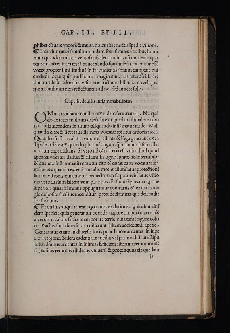 er fumum. GAP2X33. EXIULIA Cap.iii, de aliis inflammabilibus.