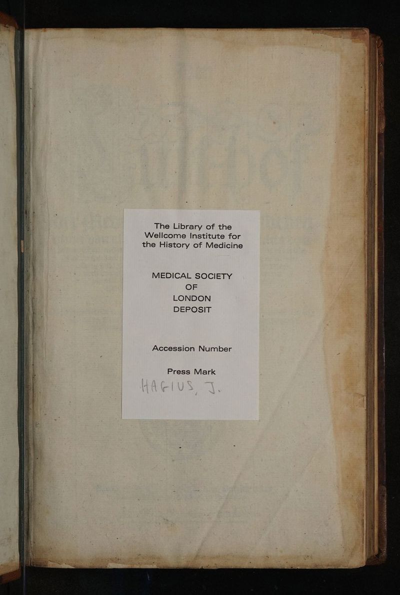 hm idee dE ed ien MEDICAL SOCIETY OF LONDON DEPOSIT Accession Number Press Mark