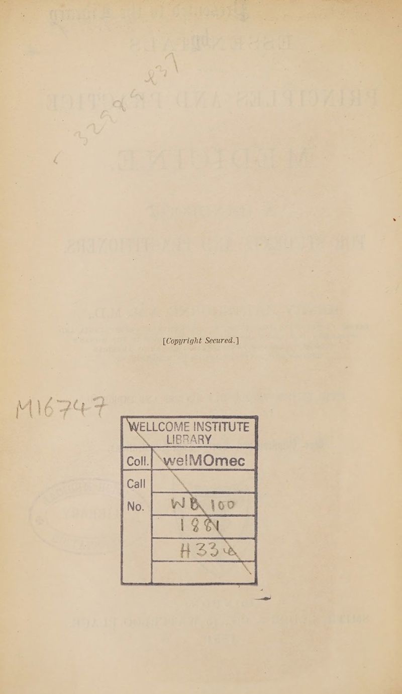 [Copyright Secured. | M16 ?4-F LLCOME INSTITUTE oes TARY