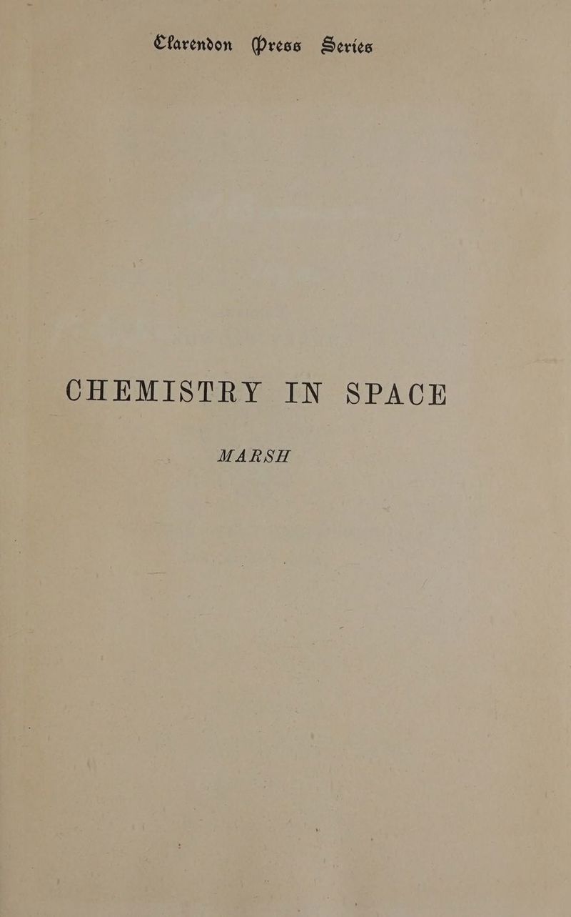 CHEMISTRY IN SPACEH MARSH