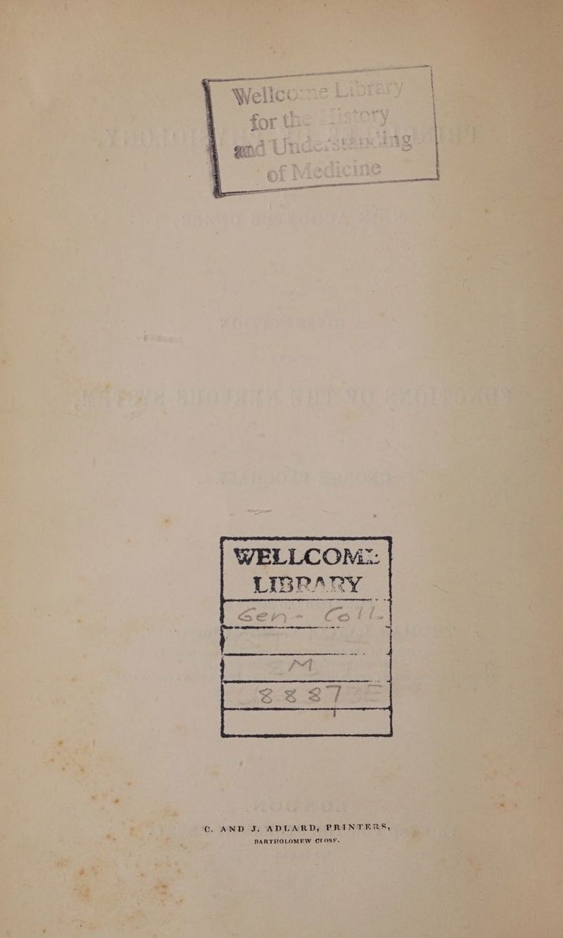C. AND J. ADLARD, PRINTERS, BARTHOLOMEW CLOSF.