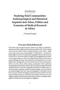 view Studying Trial Communities : Anthropological and Historical Inquiries into Ethos, Politics and Economy of Medical Research in Africa / P. Wenzel Geissler.