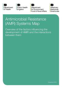 view Antimicrobial resistance (AMR) systems map : overview of the factors influencing the development of AMR and the interactions between them / Department of Health, Public Health England, Department for Environment Food and Affairs, Veterinary Medicines Directorate.