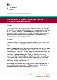 view Risk assessment of the Ebola virus disease outbreak in West Africa : updated 24 June 2015 / Public Health England.