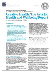 view Creative health : the arts for health and wellbeing report : Director of Public Health Briefing / All-Party Parliamentary Group on Arts, Health and Wellbeing.