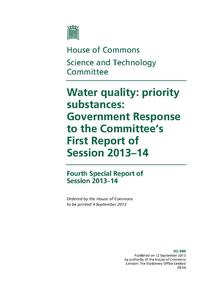 view Water quality : priority substances : Government response to the Committee's first report of session 2013-14 : fourth special report of session 2013-14 / House of Commons. Science and Technology Committee.