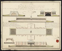 view Buildings and plant for producing saltpetre. Watercolour by A. Kroll, 1806.