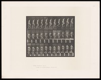 view A man walking up stairs. Collotype after Eadweard Muybridge, 1887.