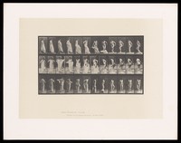 view A woman undressing. Collotype after Eadweard Muybridge, 1887.