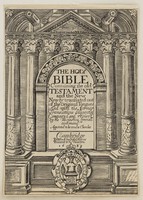 view The entrance to a temple (a portico with an arch) representing access to the Bible. Engraving after John Chantry, 1683.