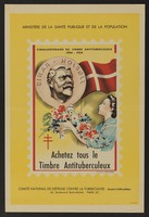 view A stamp showing Einar Holbøll; representing the need for contributions to help the tuberculous. Colour lithograph after R. Serres, 1954.