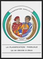 view Family planning in Burkina Faso. Colour lithograph after L. Koy, ca. 2000.