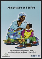 view The importance of a balanced diet for children in Djibouti. Colour lithograph by Ministère de la Santé and Unicef, ca. 2000.