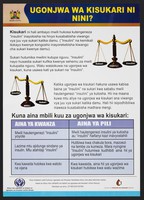 view Scales representing the imbalance between insulin and sugar in the body for those with diabetes in Kenya. Colour lithograph by Ministry of Health, ca. 2000.