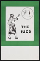 view A woman points to the IUCD: family planning in Nigeria. Colour lithograph by Planned Parenthood Federation of Nigeria, ca. 2000.