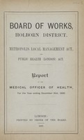 view Report of the Medical Officer of Health for the year ending December 31st, 1896.