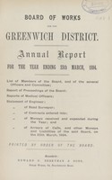 view Annual report for the year ending 25th March, 1894.