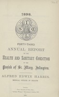view Forty-third annual report on the health and sanitary condition of the Parish of St. Mary, Islington.