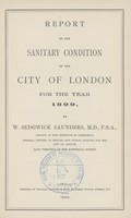 view Report on the sanitary condition of the City of London for the year 1899.