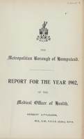 view Report for the year 1902 of the Medical Officer of Health.