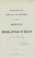 view Report of the Medical Officer of Health for the year 1904.